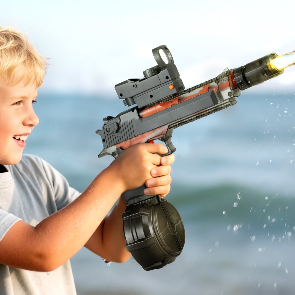 Keezi Kids Adult Electric Water Gun 500ml Water Tank Light Squirt Guns Toys Grey