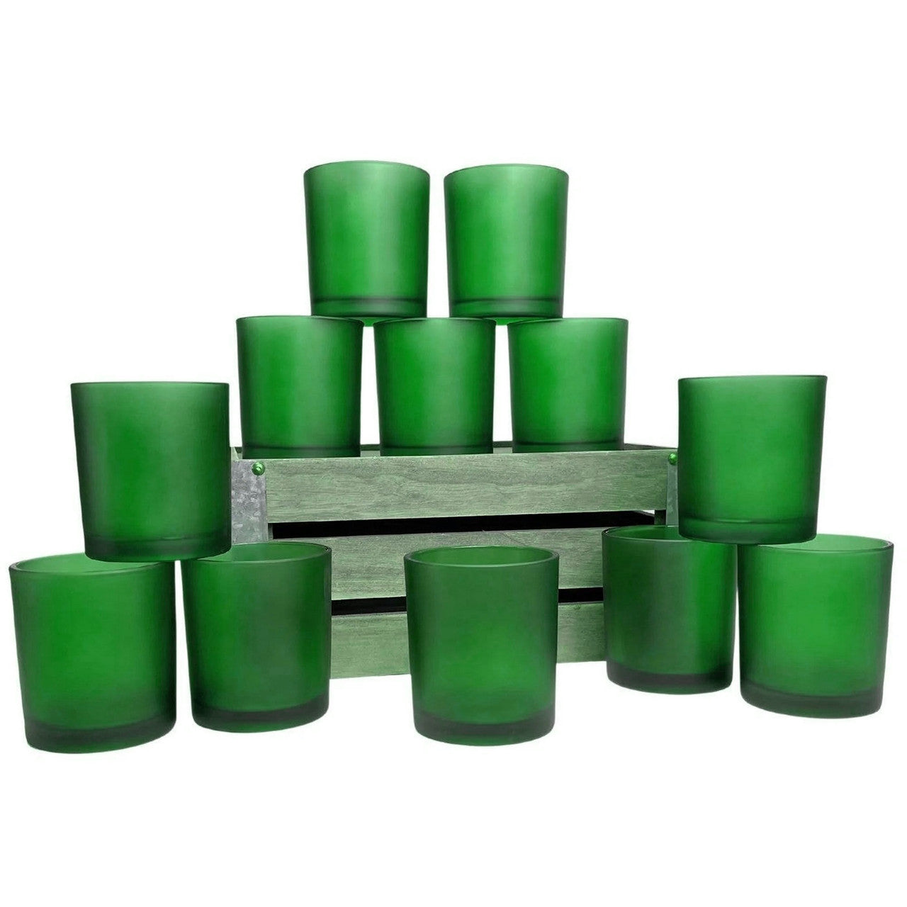 40 Bulk Pack Green Frosted Glass Votive Candle Holders Table Centreoieces Xmas Wedding Anniversary Event Recption Party Function or Home Decor