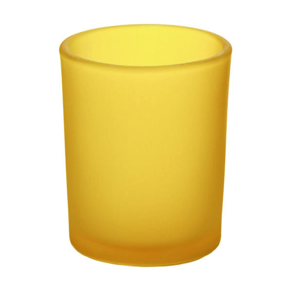 40 Bulk Yellow Frosted Glass Votive Candle Holders Table Centreoieces Xmas Wedding Anniversary Event Recption Party Function or Home Decor