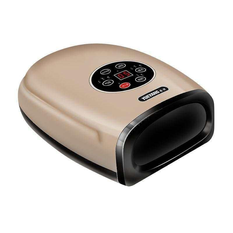 Hand Finger Joint Massager Wrist Palm Physiotherapy Mouse Meridian Acupoint Charging Amber Gold - Pearl White