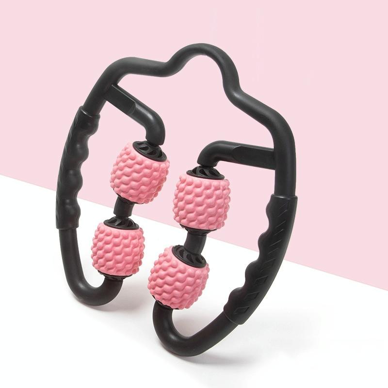 Muscle Massage Roller Foam Shaft For Yoga & Fitness - Fish Bones Type Cherry Pink