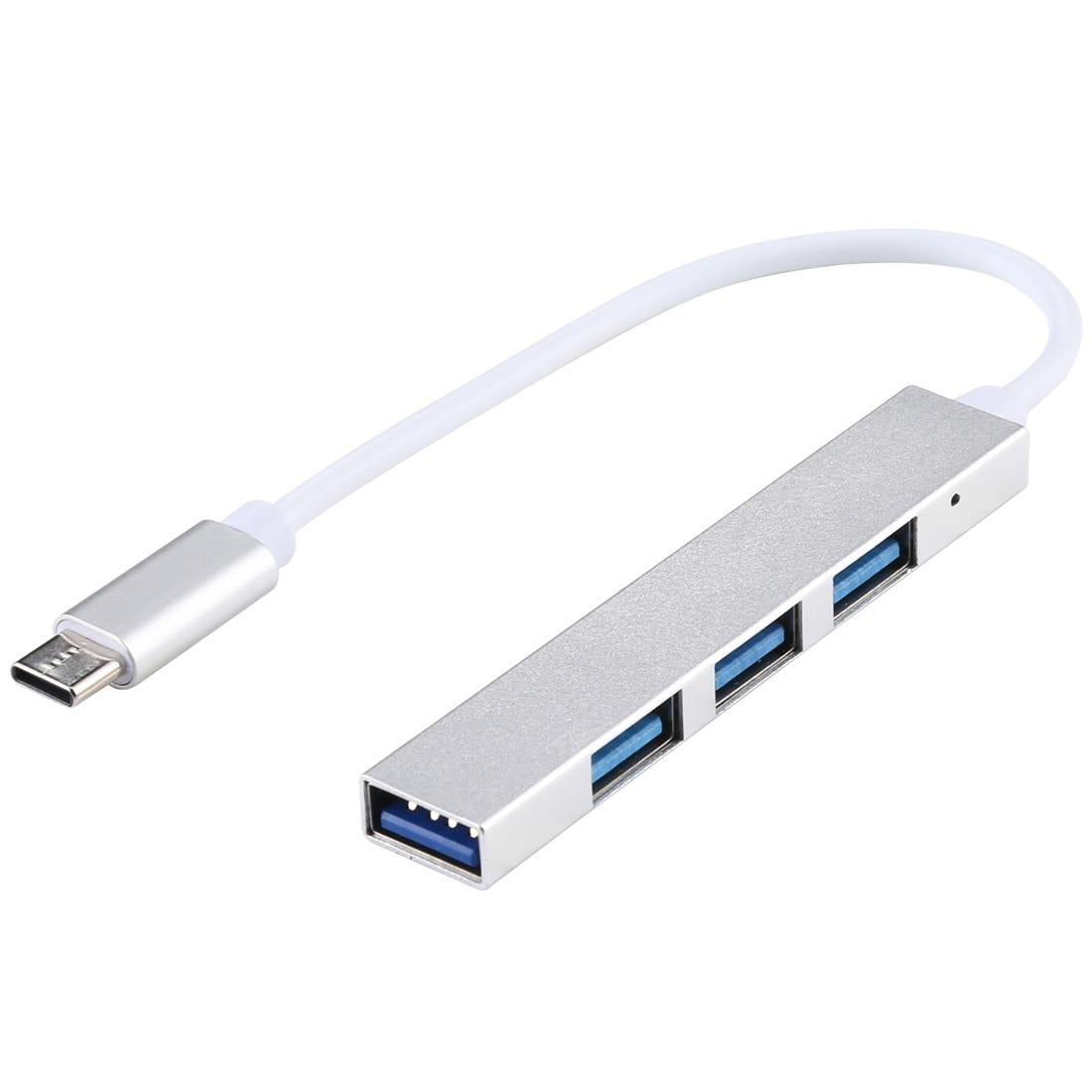 4-Port Usb-C Hub Adapter With Usb 3.0 - Silver Grey