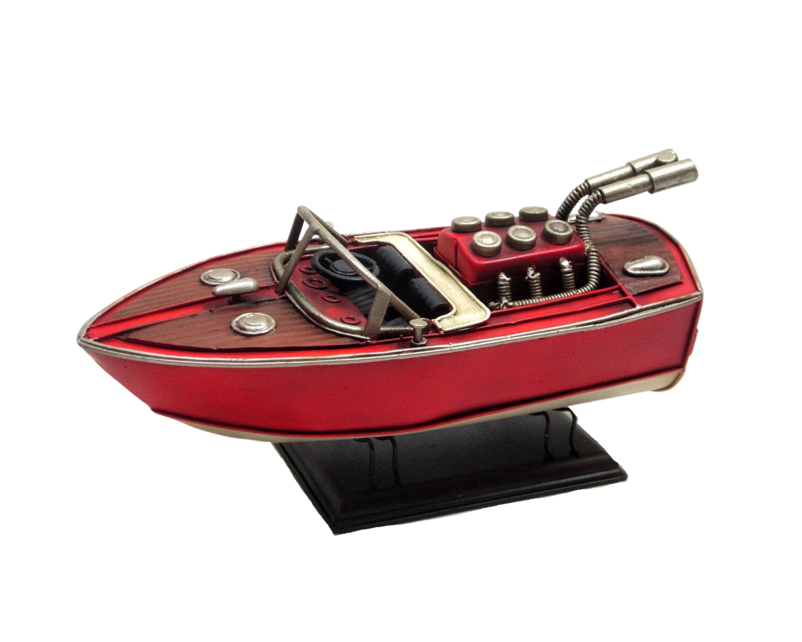 Metal Speed Boat Ornament 24x12cm