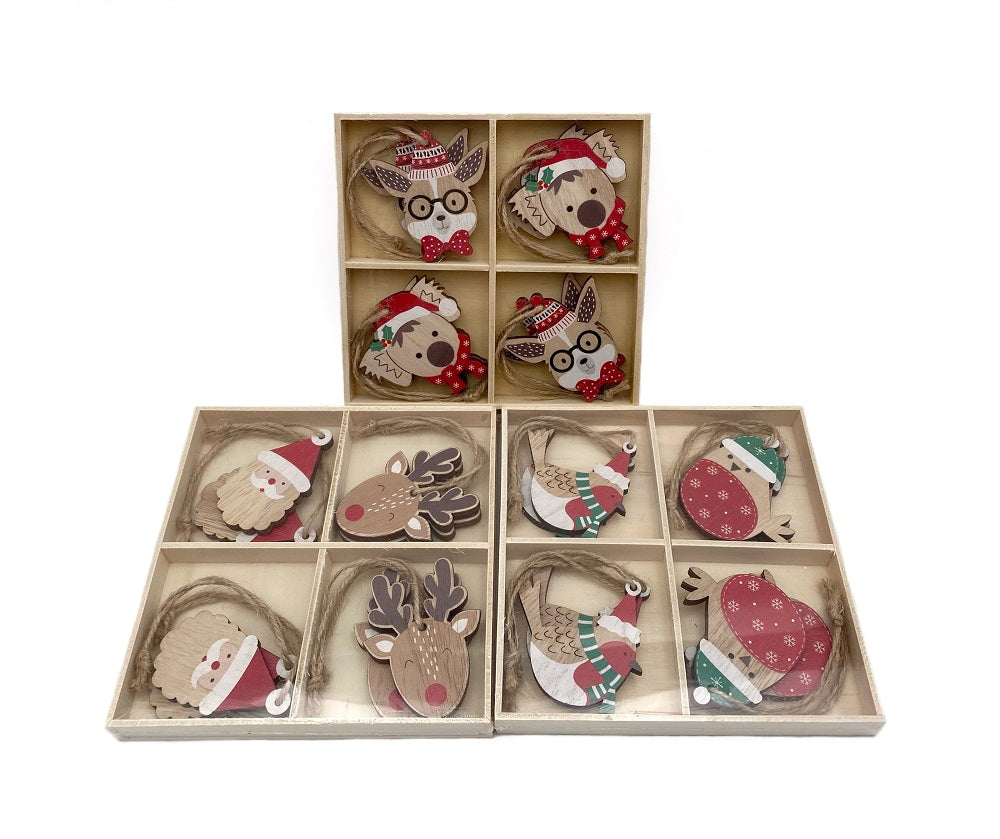 bulk 96 Xmas Animal Deco in Display Box 13cm