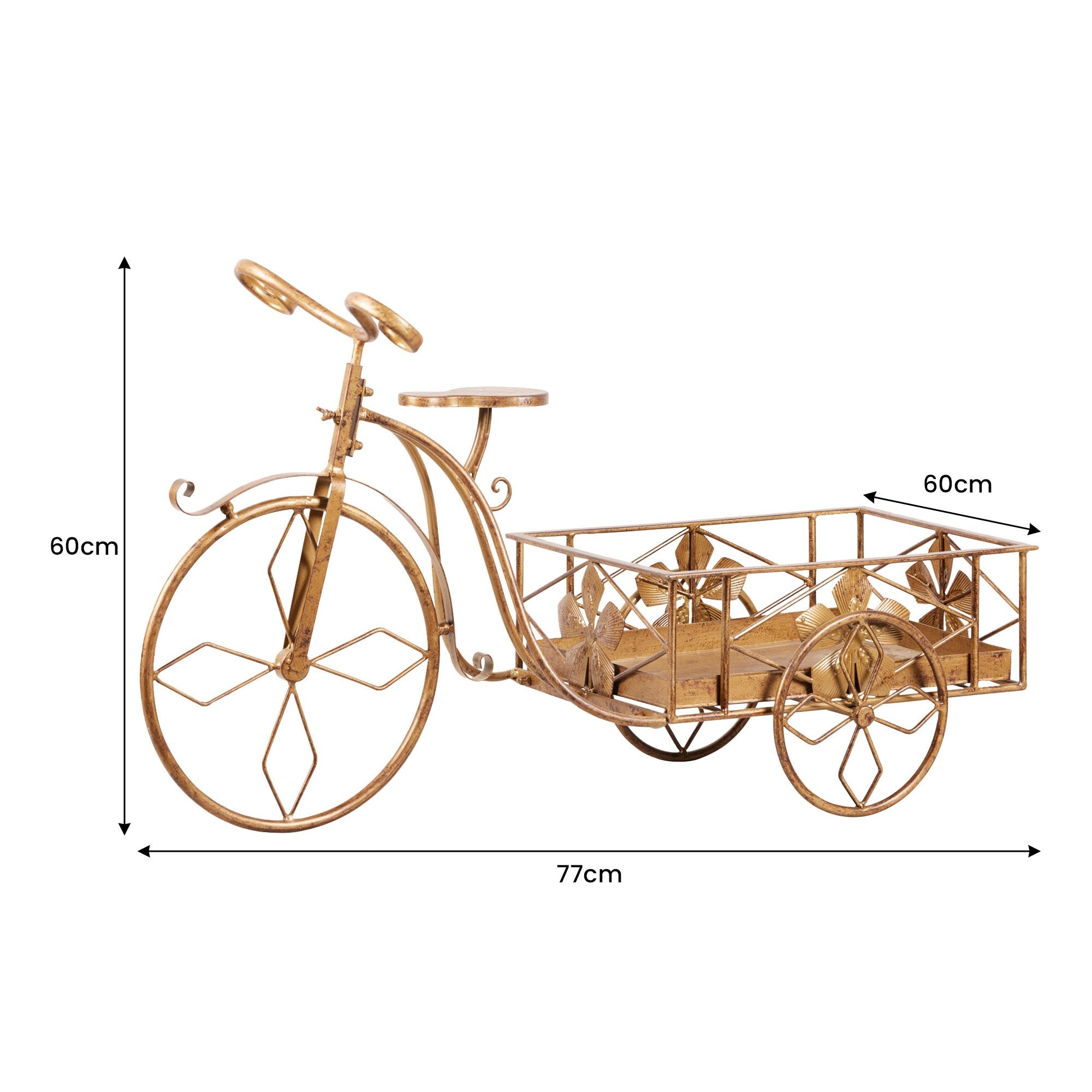 Christabelle Antique Gold Metal Art Iron Wrought Material Bicycle Display Christmas Decor