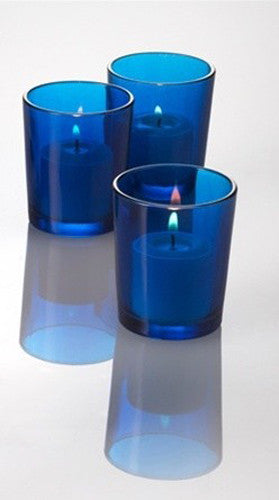10 Pack Blue Glass Votive Tealight Candle Holders House Party Centerpiece Xmas Wedding Decor Glass Candlestick Party Decorations Bridal Baby Shower Event