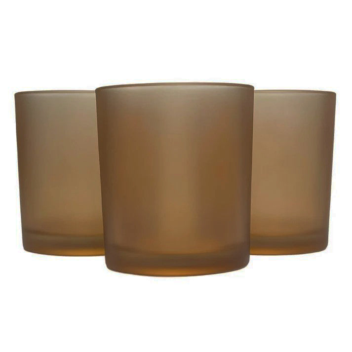 20 Pack Brown Frosted Glass Votive Tealight Candle Holders House Party Centerpiece Xmas Wedding Decor Glass Candlestick Party Decorations Bridal Valentines Event