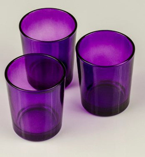 20 Pack Purple Glass Votive Tealight Candle Holders House Party Centrepiece Xmas Wedding Decor Glass Candlestick Party Decorations Bridal Valentines Event