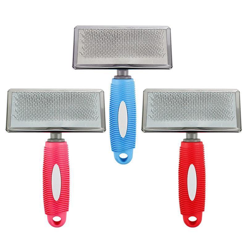 M Size Hair Shedding Grooming Trimmer Comb Brush Slicker Undercoat Rake for Dog Cat - Blue