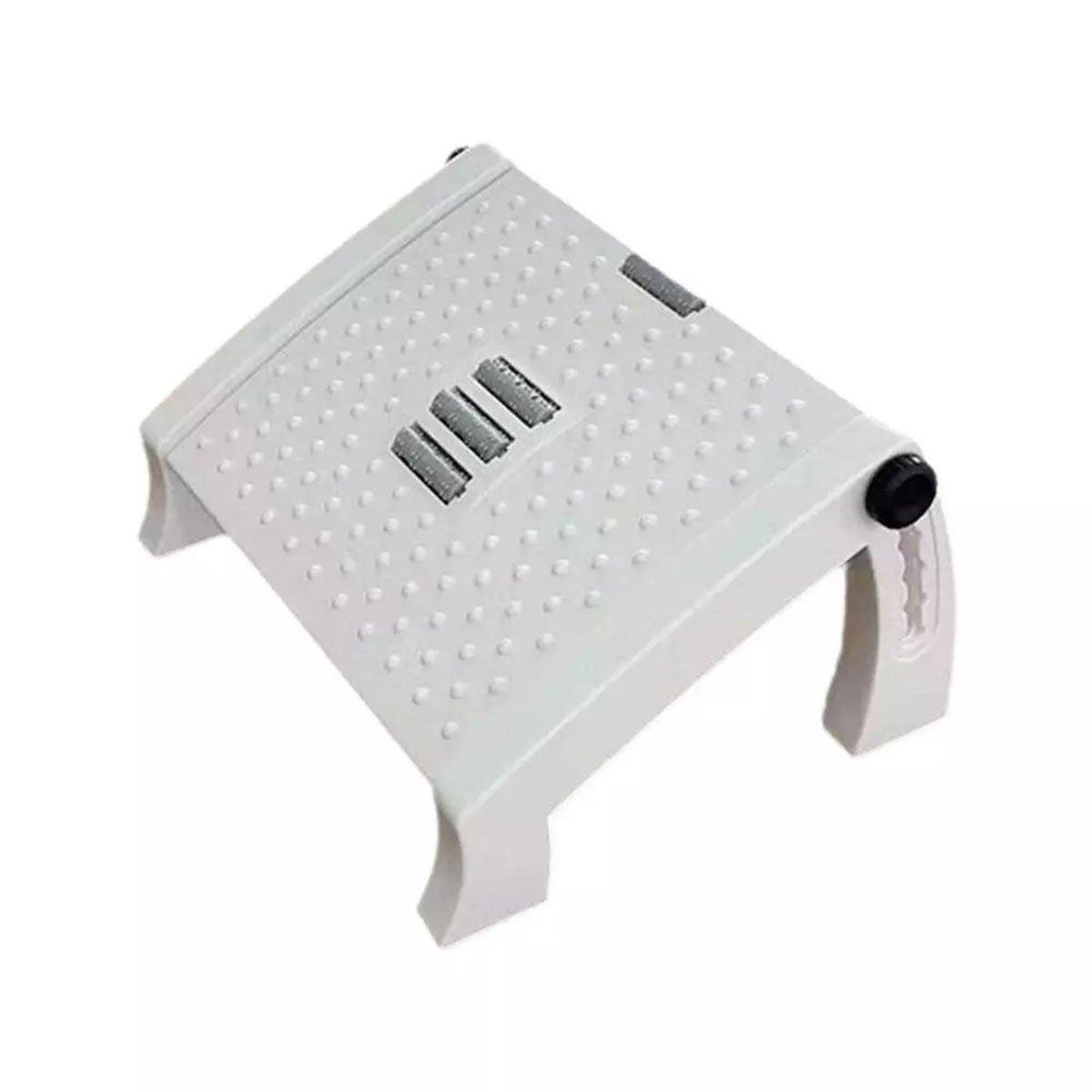 1PC Adjustable Office Foot Rest Pedal Stool Sofa Leg Support for Home or Desk Use - White