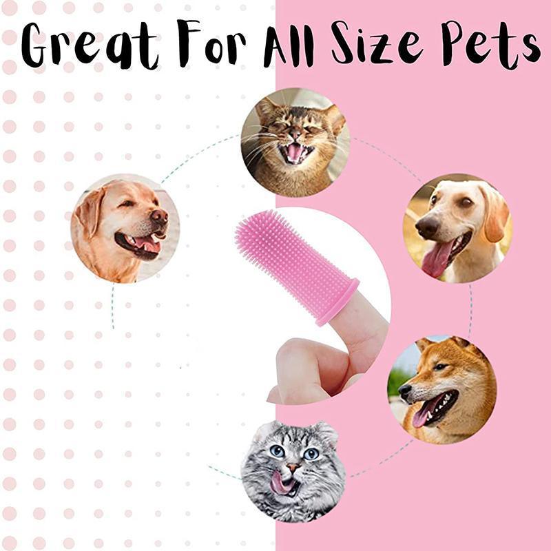 Premium Oral Care Dog Cat Toothbrush Finger Toothbrush Finger Silicone - Blue