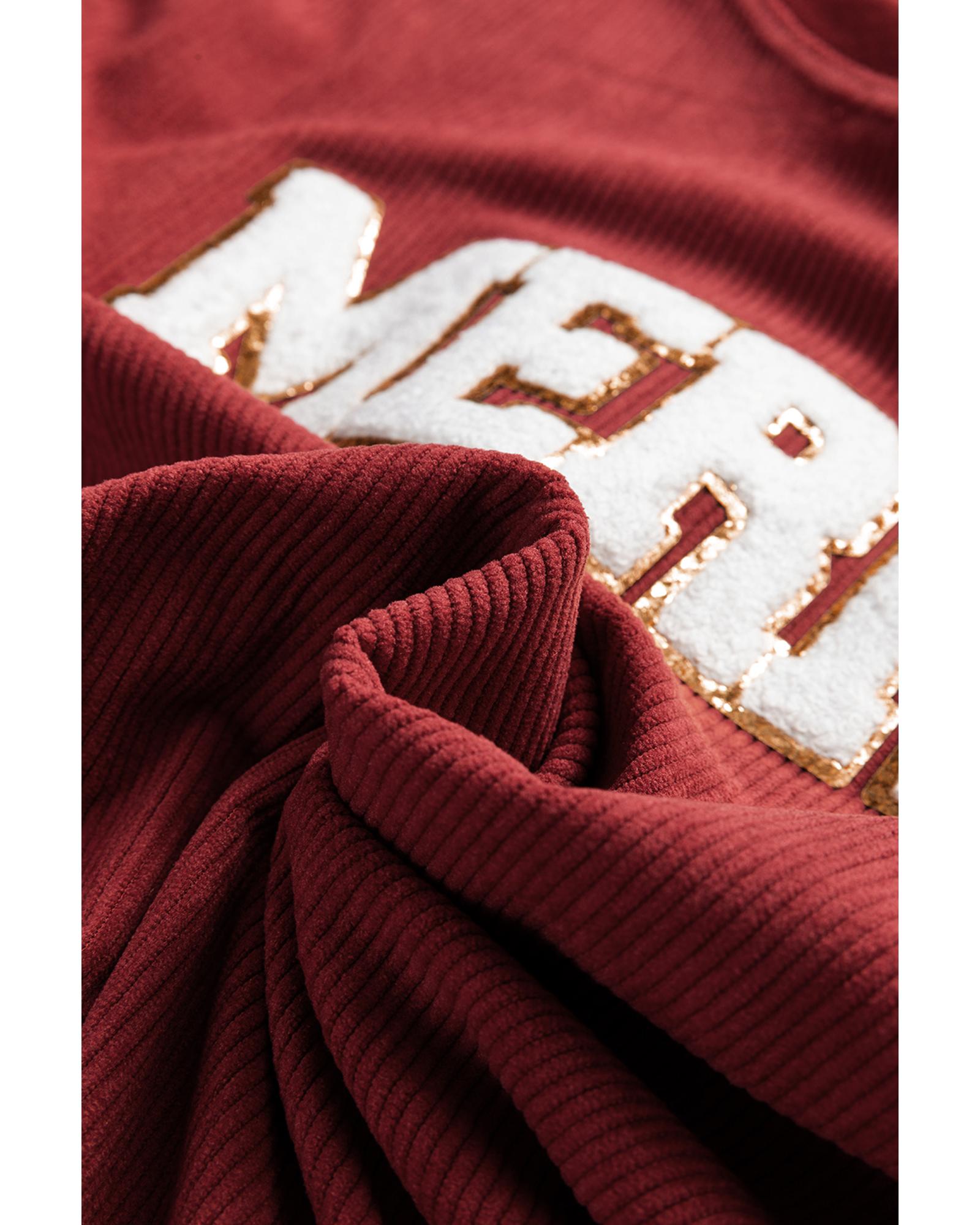 Racing Red MERRY Graphic Corded Christmas Sweatshirt - XL