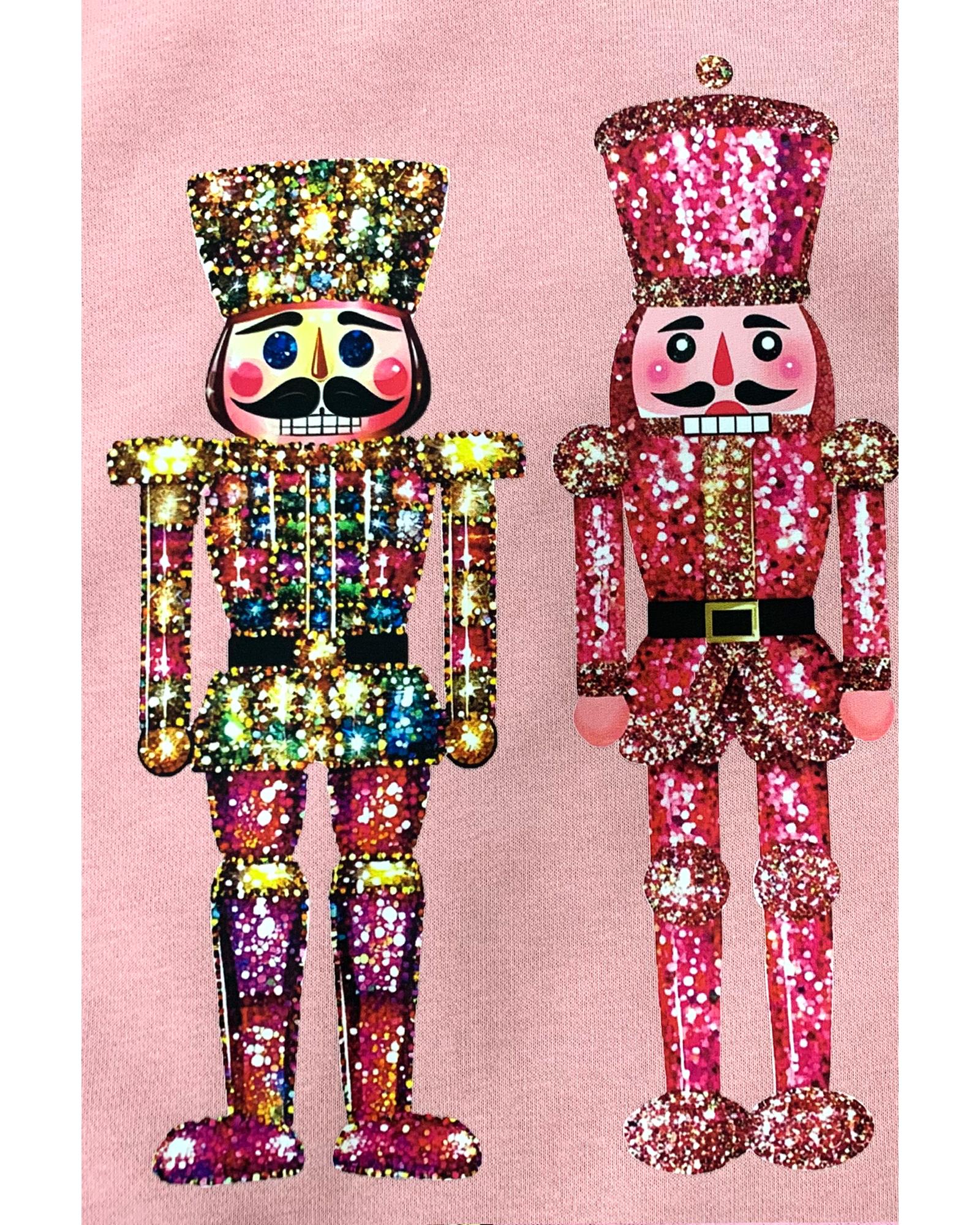 Pink Shimmer Nutcracker Graphic Christmas Pullover Sweatshirt - 2XL