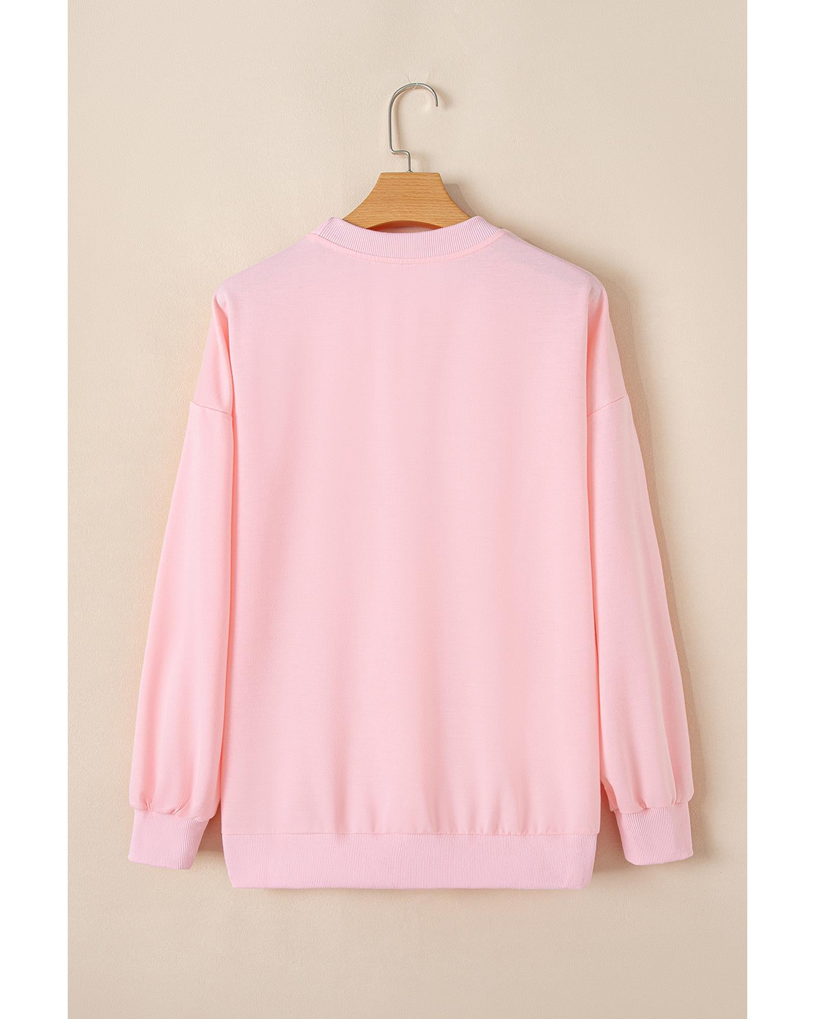 Pink Nutcracker Christmas Crew Neck Sweatshirt - L