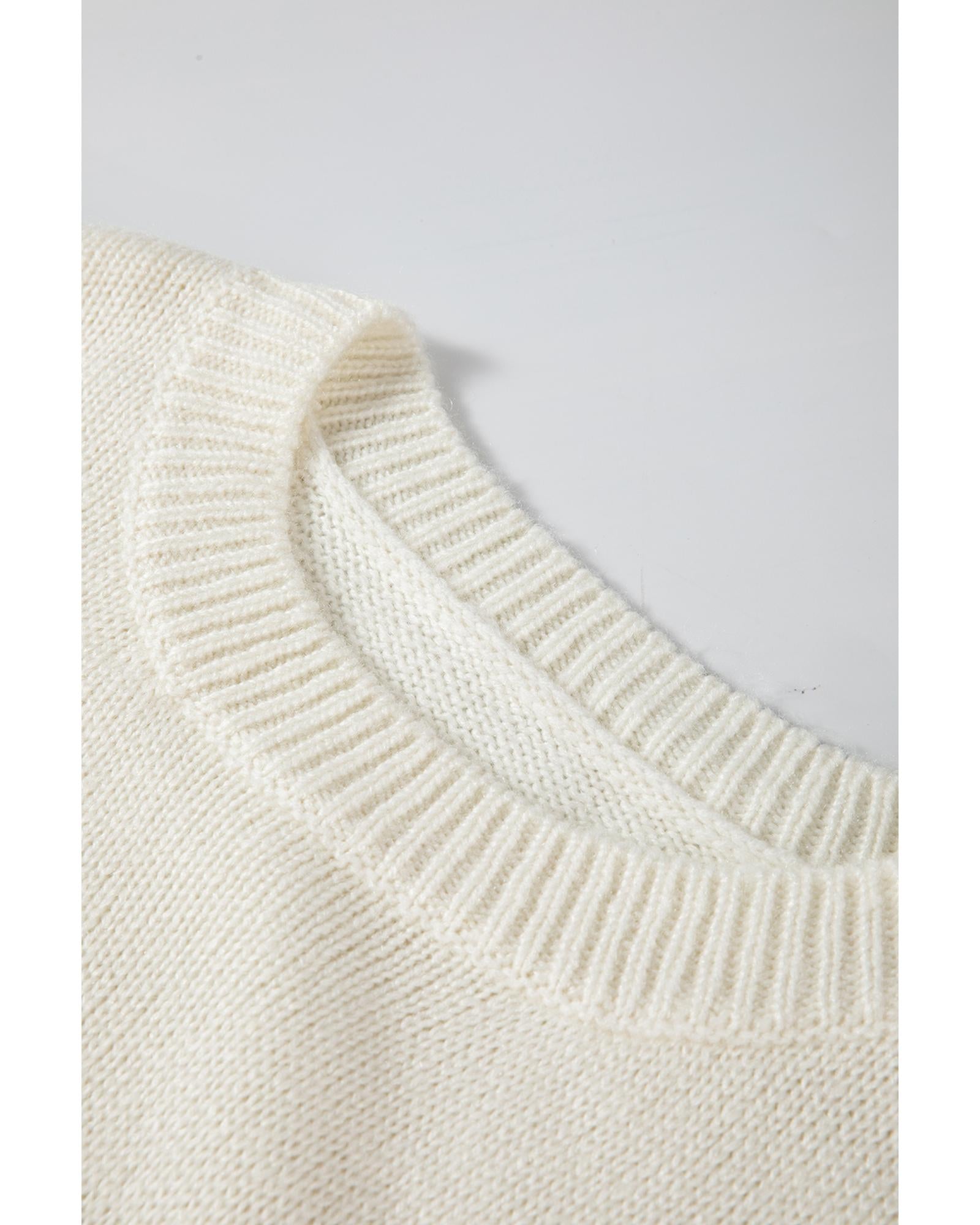 White Snowflake Christmas Tunic Sweater - S