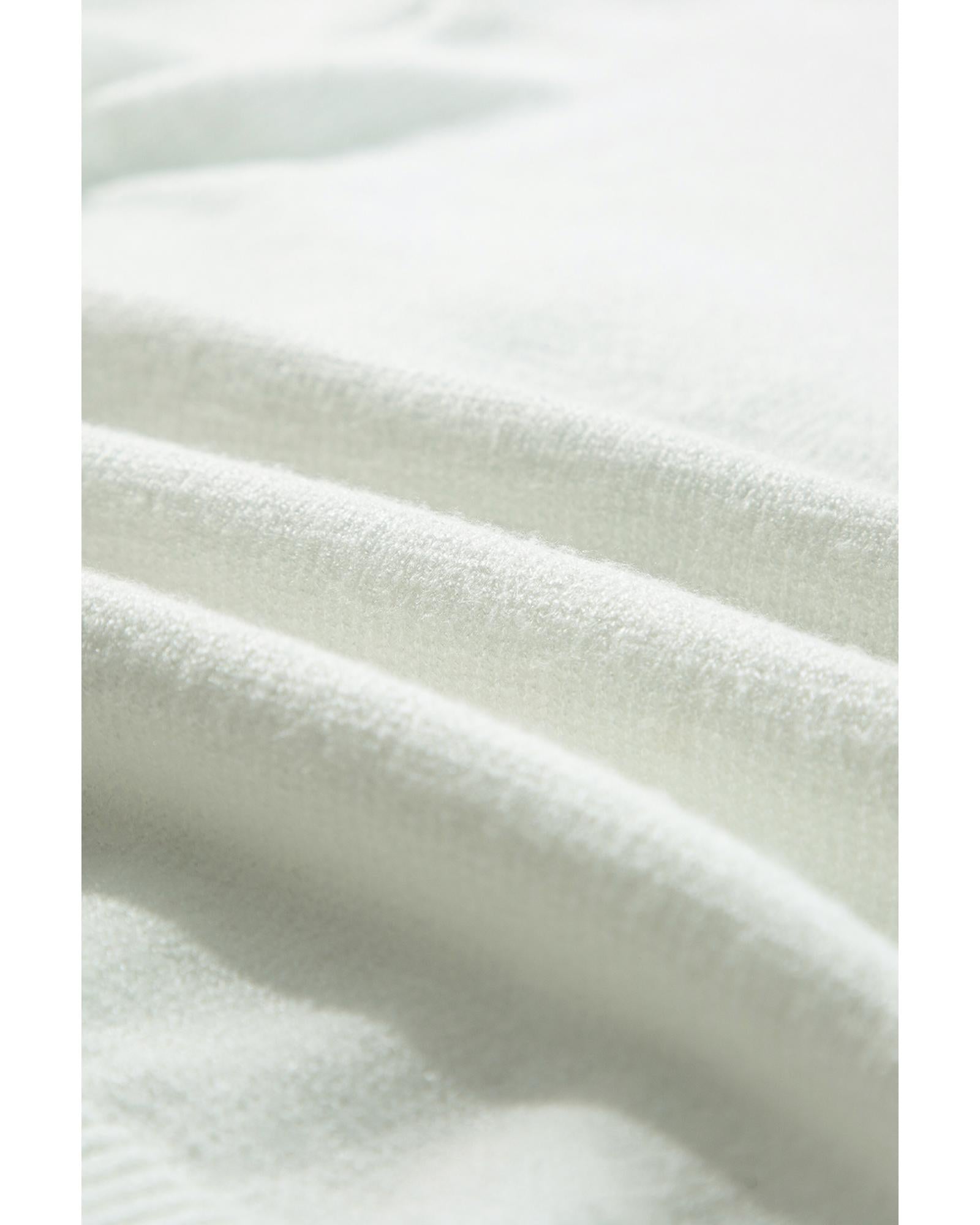 White Tinsel Merry and Bright Graphic Christmas Sweater - S