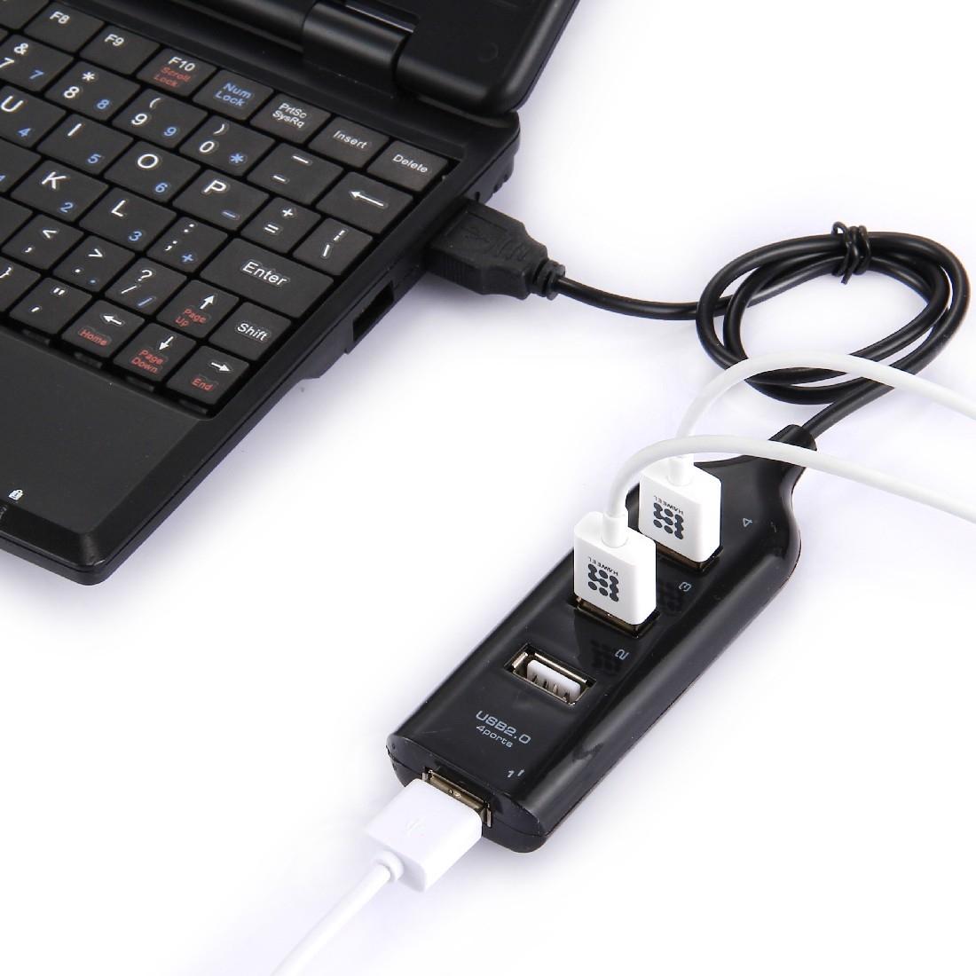 4-Port Usb 2.0 Hub 30Cm Cable Length - Black