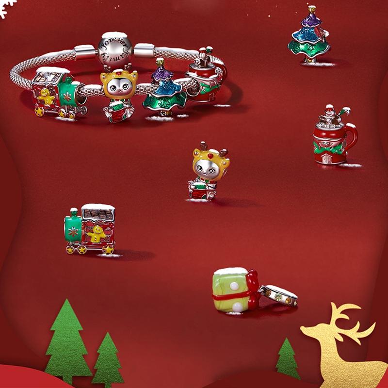 925 Sterling Silver Christmas Bead Diy Accessories