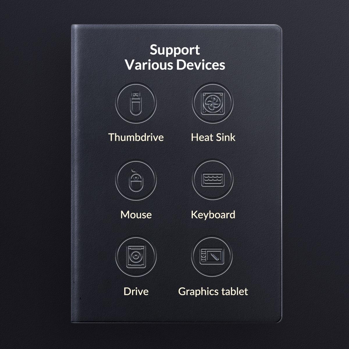 3-In-1 Usb Mini Hub Adapter For Multiple Devices - Black