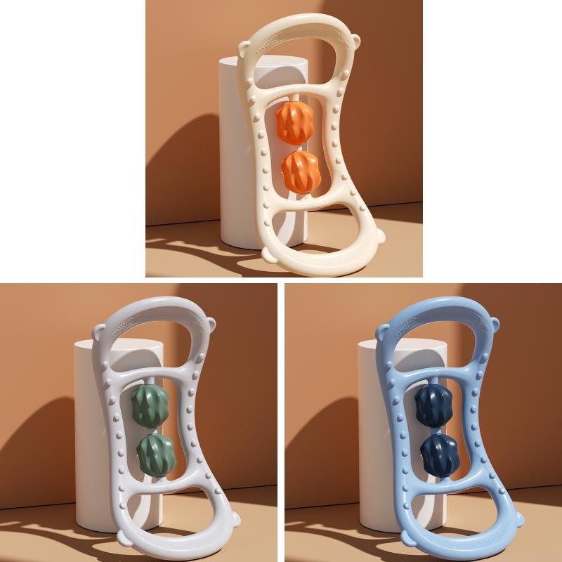 Stretching Yoga Ring With Raised Point Roller - Beige Orange