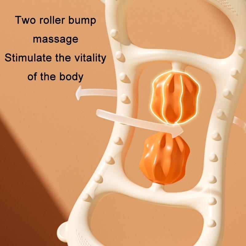 Stretching Yoga Ring With Raised Point Roller - Beige Orange