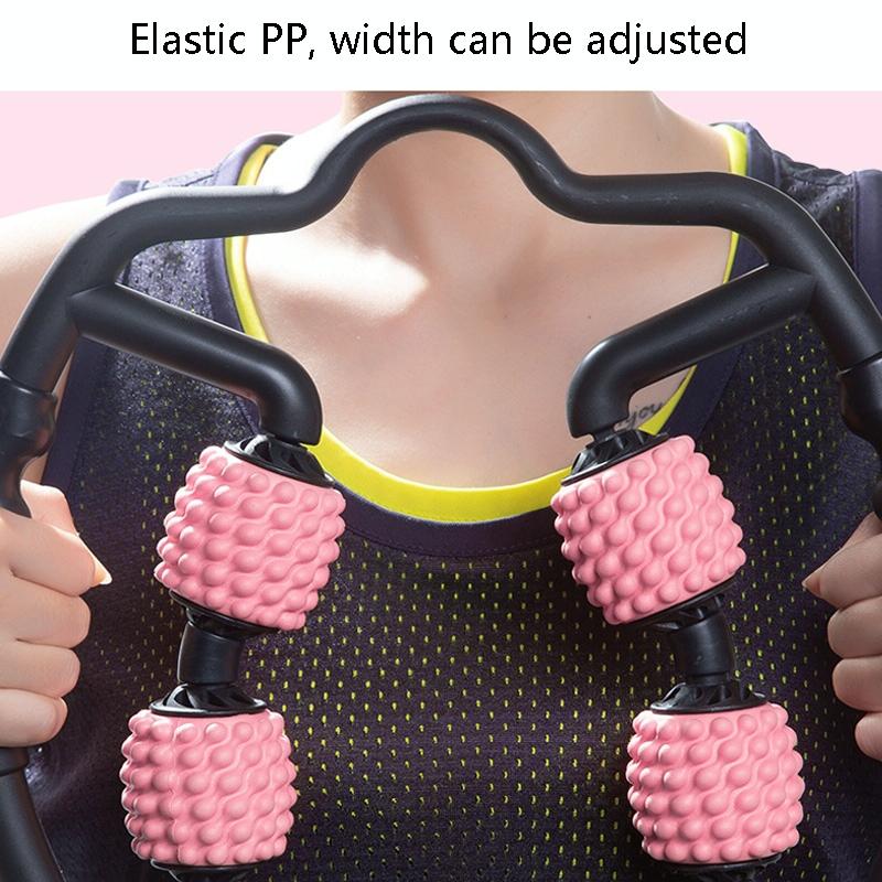 Muscle Massage Roller Foam Shaft For Yoga & Fitness - Water-Drop Type Cherry Pink