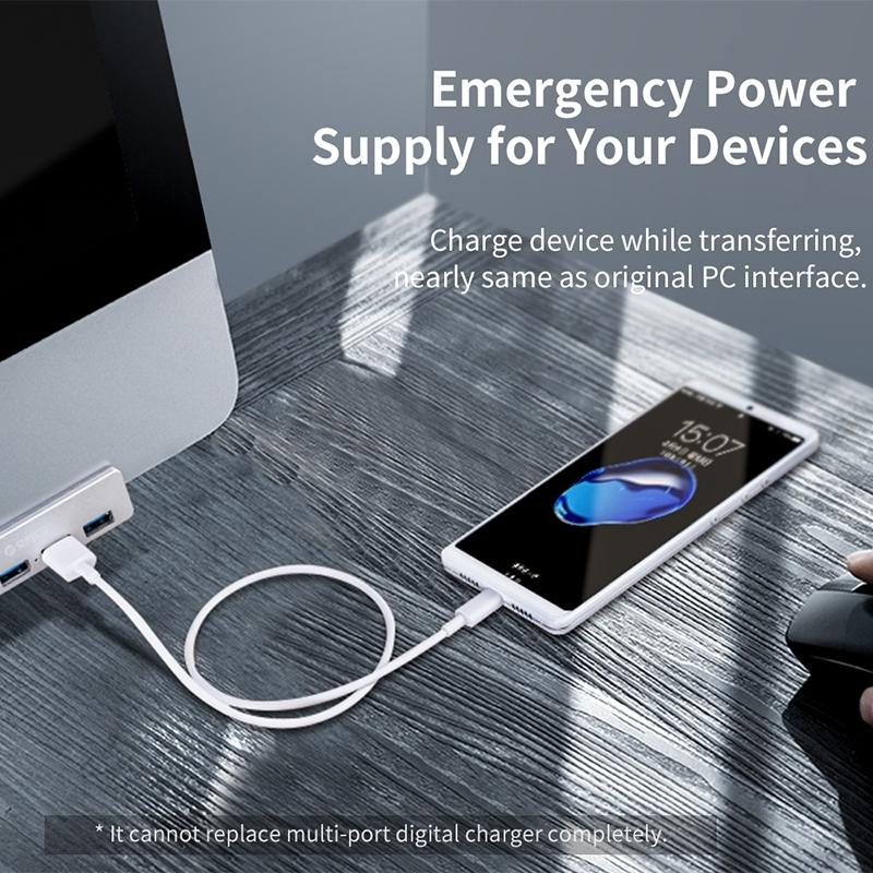 Aluminum 4-Port Usb3.0 Clip Hub Black - Sya00669801A