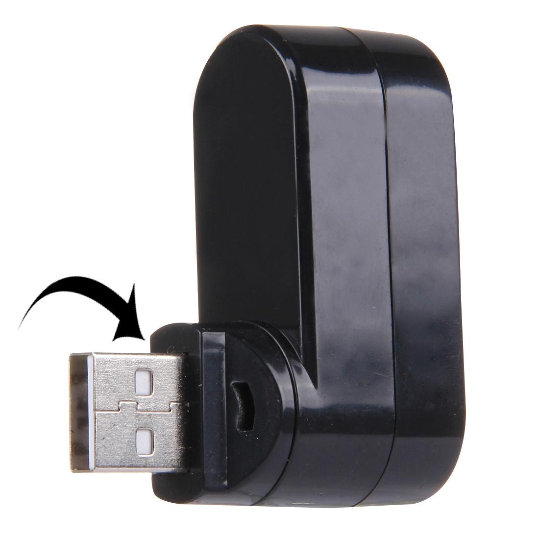 3-Port Usb 2.0 Hub With 180° Rotation - Black
