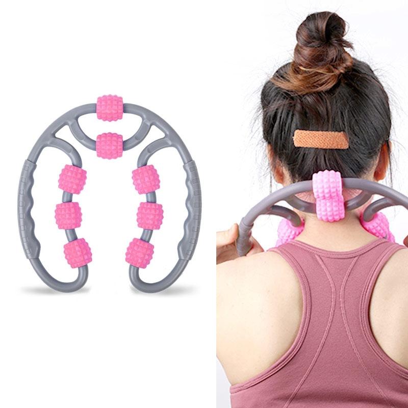 8-Round Yoga Leg Massager Ring-Shaped Roller For Training - Pink