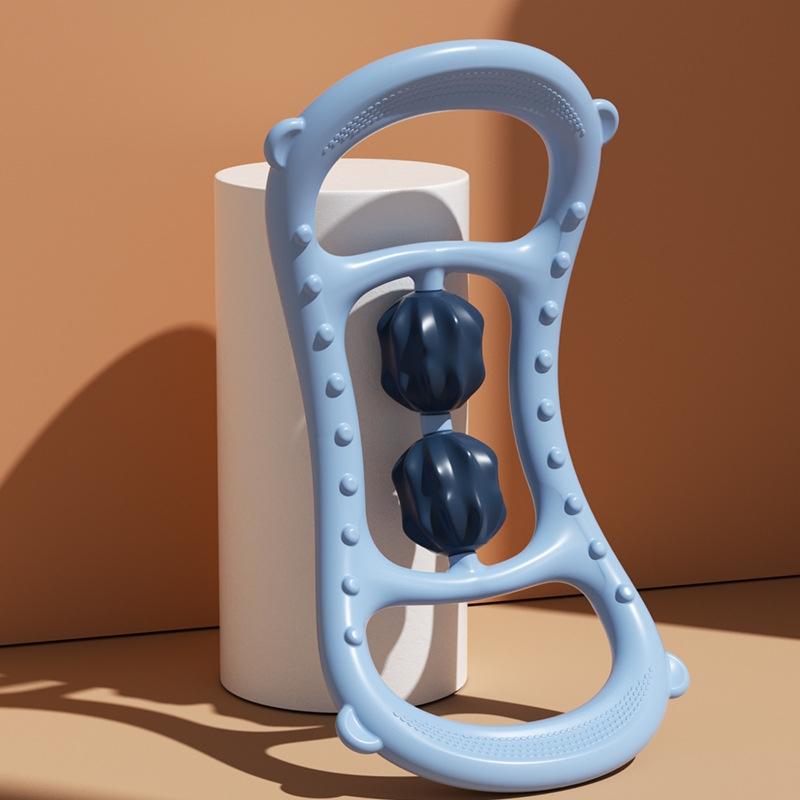 Stretching Yoga Ring With Raised Point Roller - White