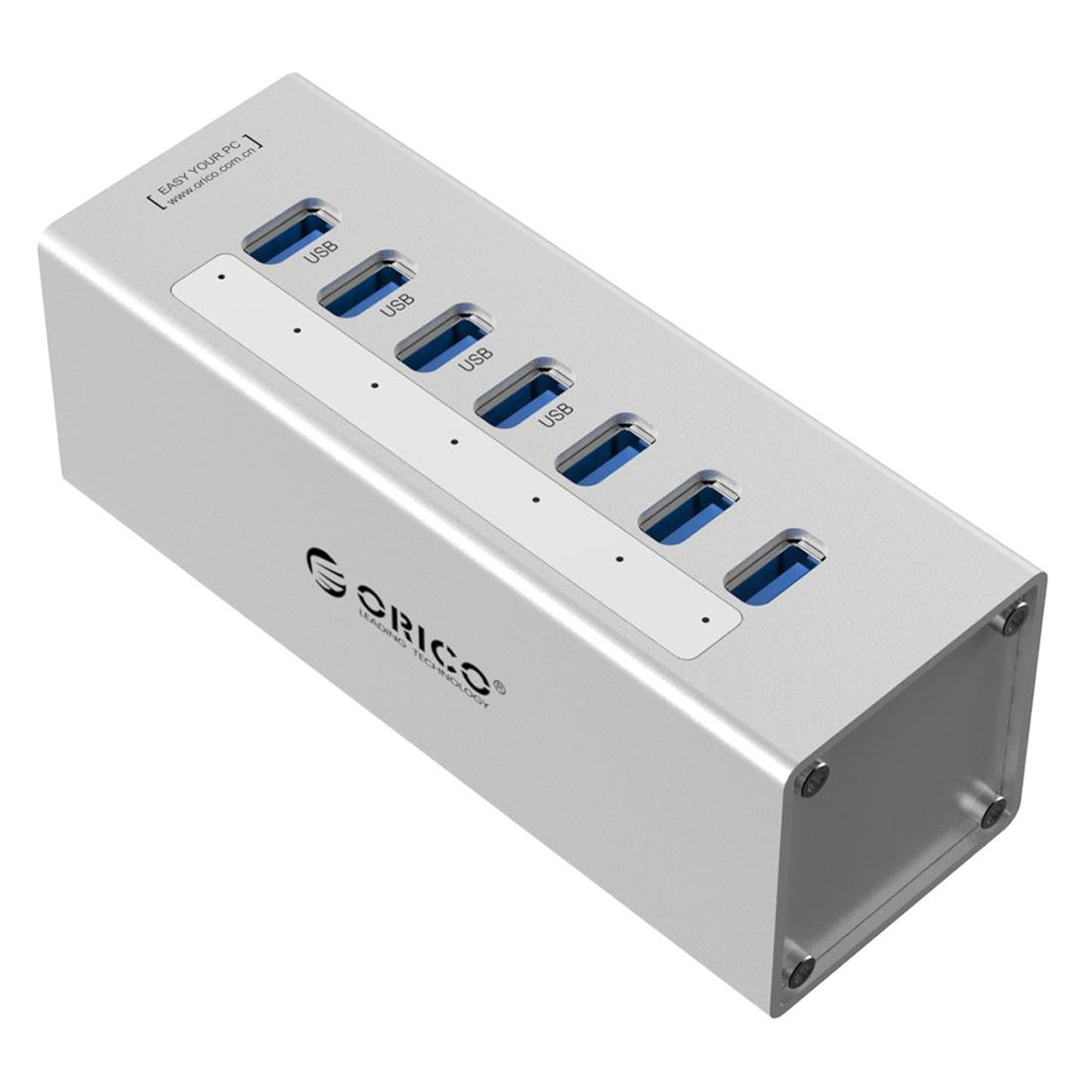 7-Port Aluminum Usb 3.0 Hub For Laptops - Black