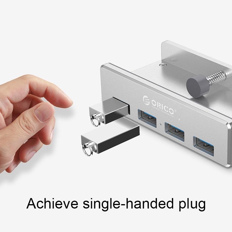 Aluminum 4-Port Usb 3.0 Clip Hub With 1M Cable - Pc1123B