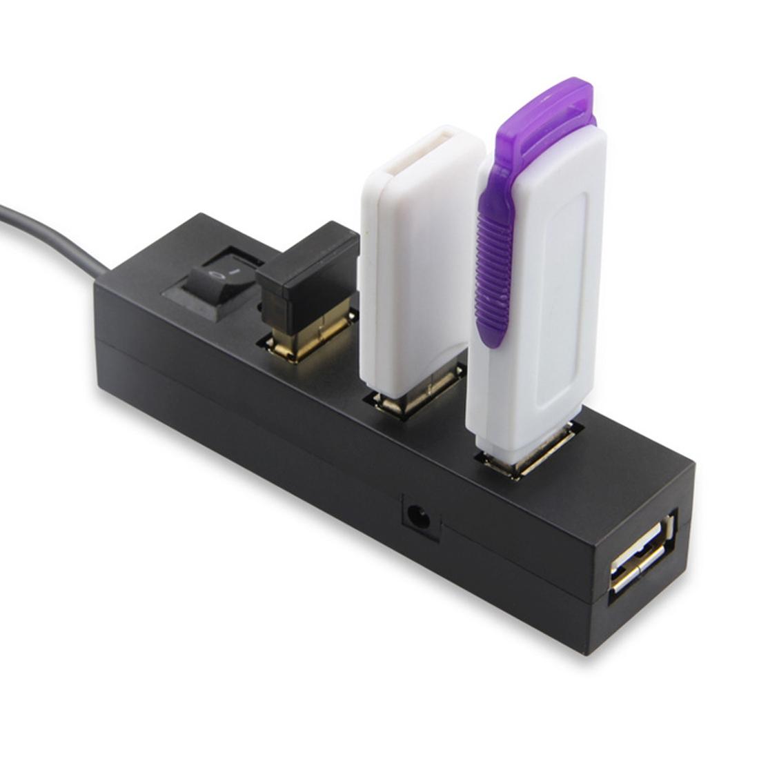 4-Port Usb 2.0 Hub With Switch - Black