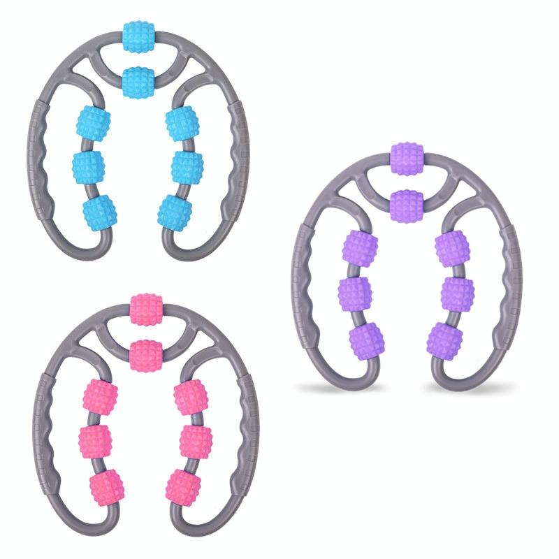 8-Round Yoga Leg Massager Ring-Shaped Roller For Training - Purple