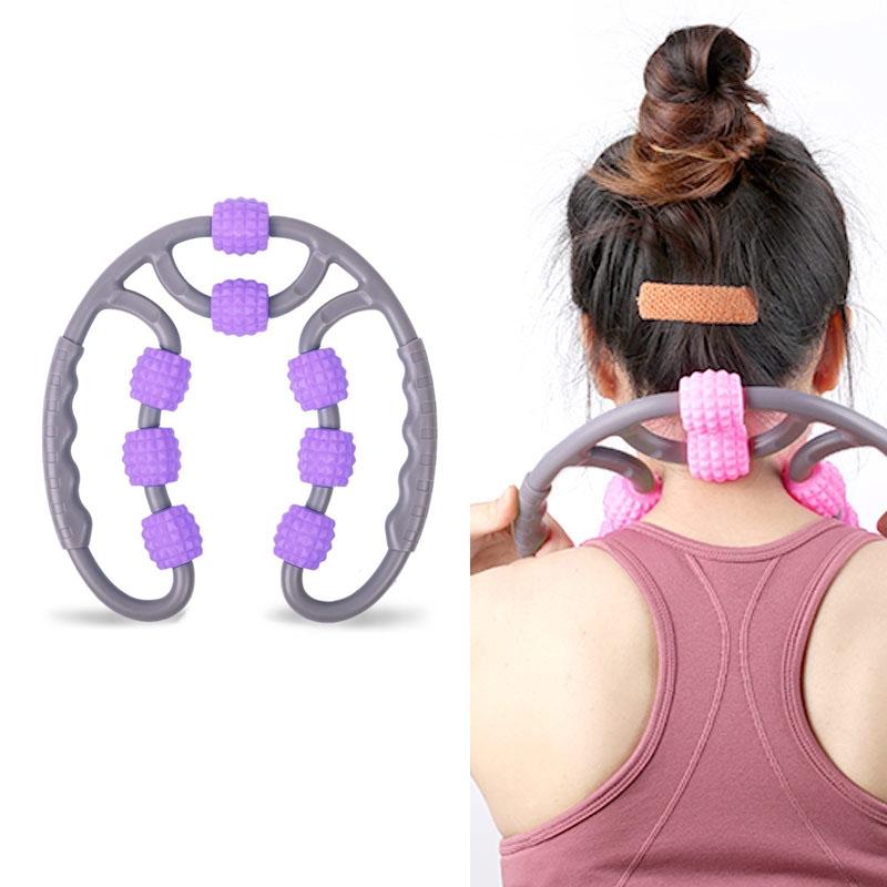 8-Round Yoga Leg Massager Ring-Shaped Roller For Training - Purple