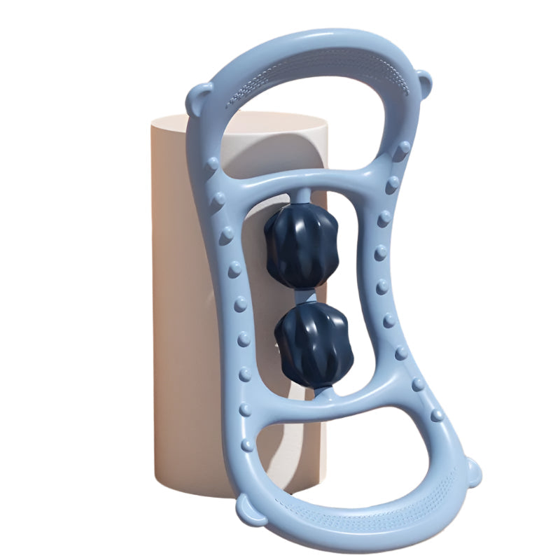 Stretching Yoga Ring With Raised Point Roller - Sky Blue