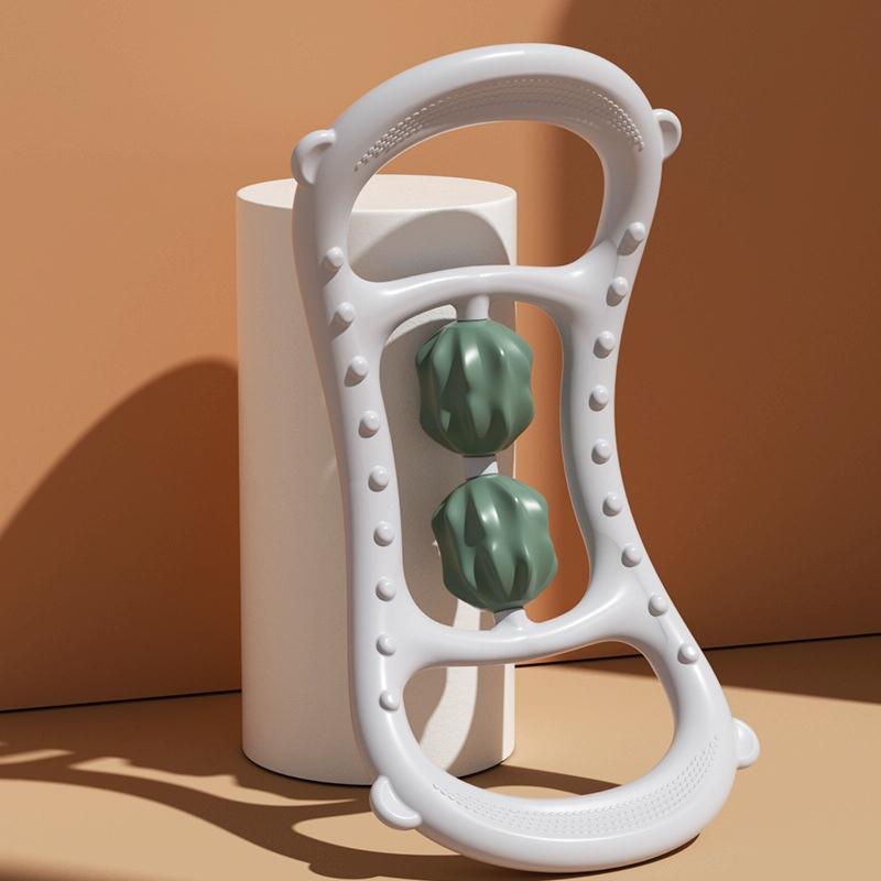 Stretching Yoga Ring With Raised Point Roller - Sky Blue