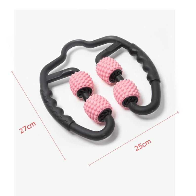 Muscle Massage Roller Foam Shaft For Yoga & Fitness - Fish Bones Type Cherry Pink