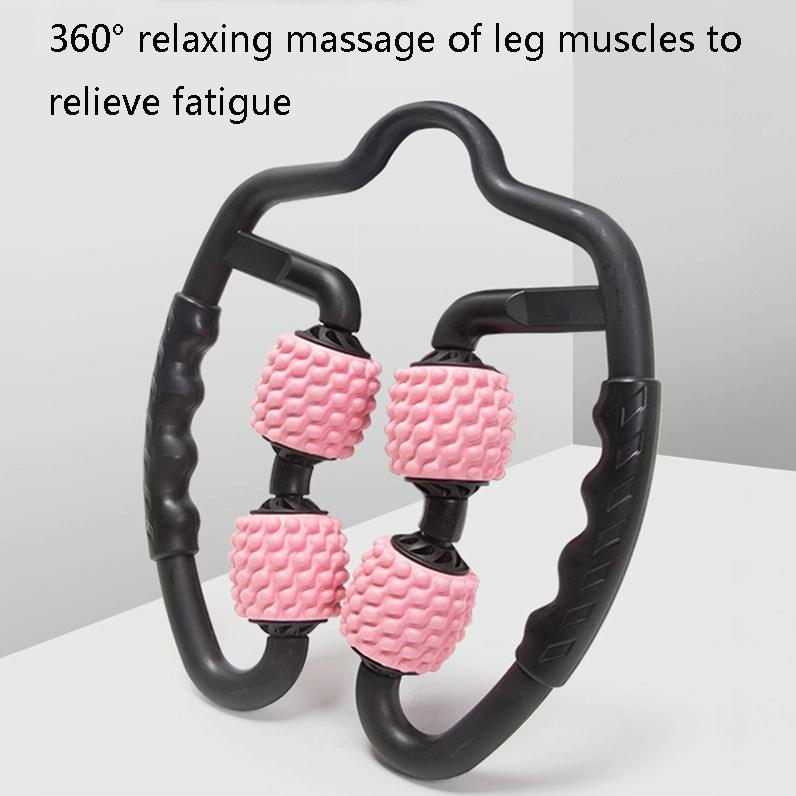 Muscle Massage Roller Foam Shaft For Yoga & Fitness - Fish Bones Type Cherry Pink
