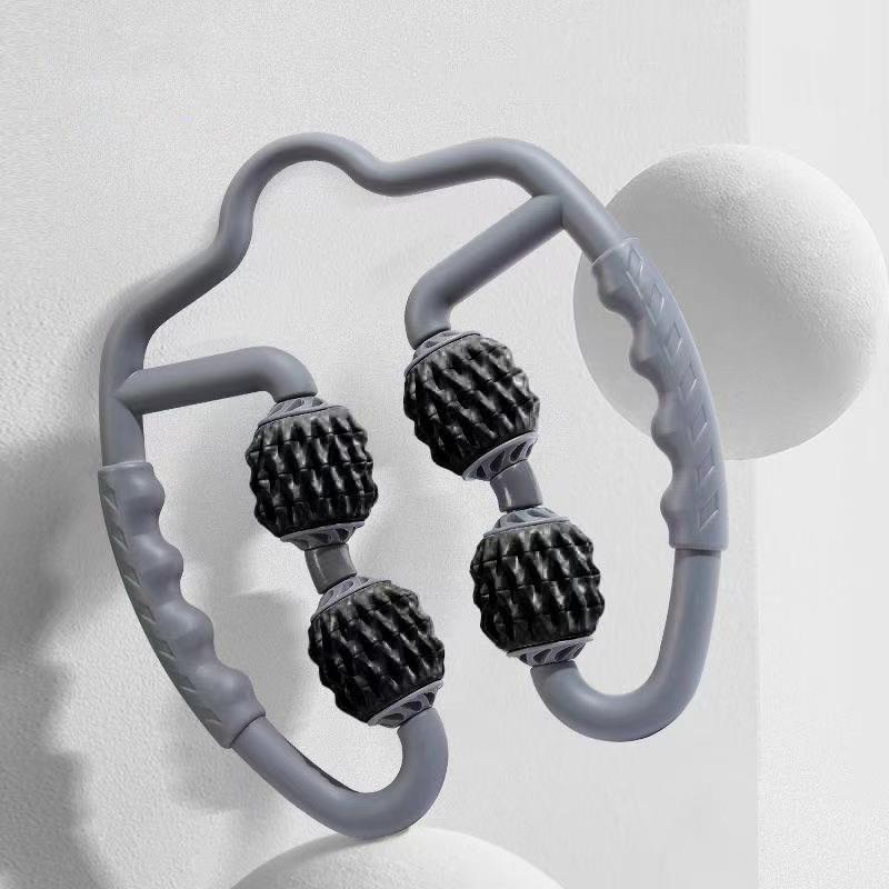 Muscle Massage Roller Foam Shaft For Yoga & Fitness - Fish Bones Type Space Gray