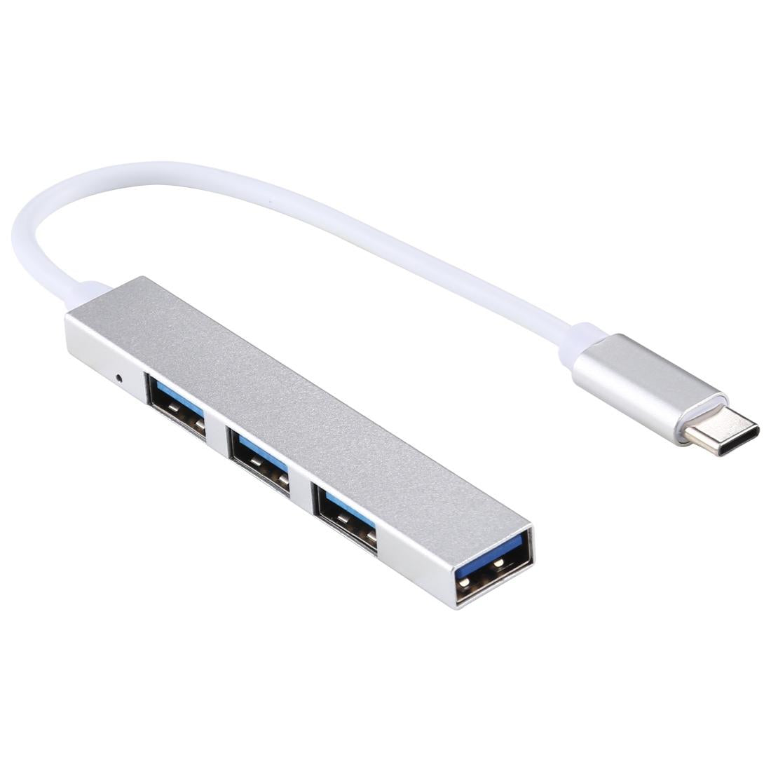 4-Port Usb-C Hub Adapter With Usb 3.0 - Silver Grey