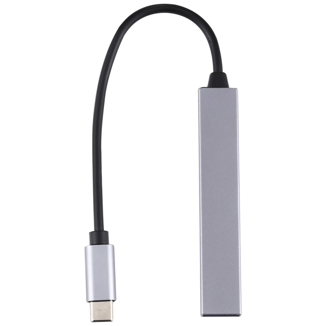 4-Port Usb-C Hub Adapter With Usb 3.0 - Silver Grey