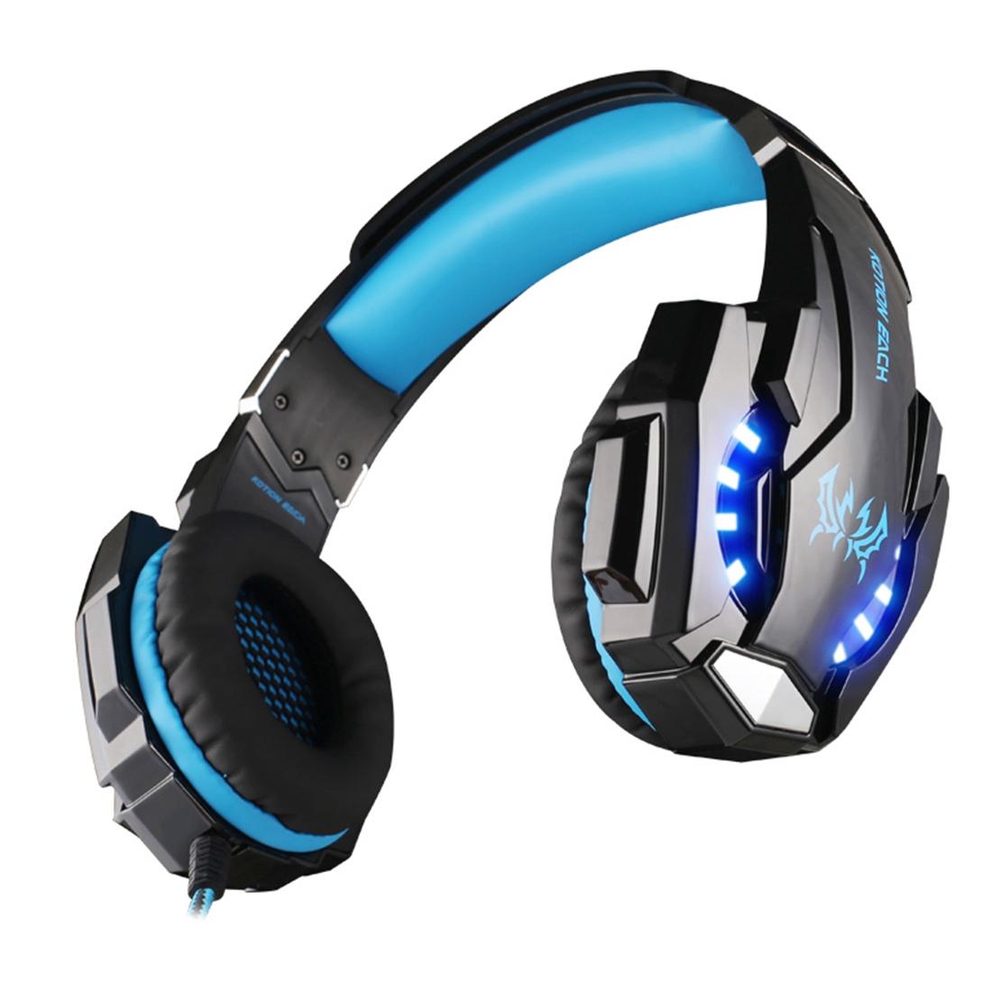 3.5Mm Gaming Headset With Mic & Led For Laptop / Phone - Blue Black