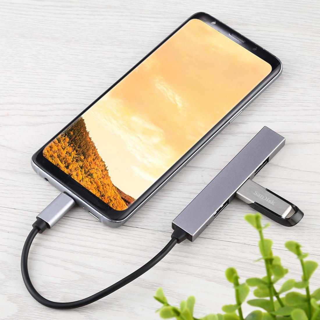 4-Port Usb-C Hub Adapter With Usb 3.0 - Silver