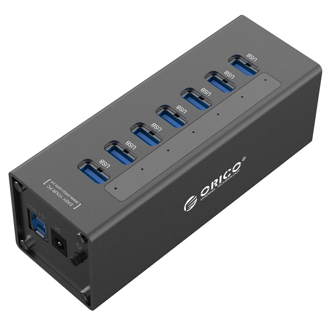 7-Port Aluminum Usb 3.0 Hub For Laptops - Silver