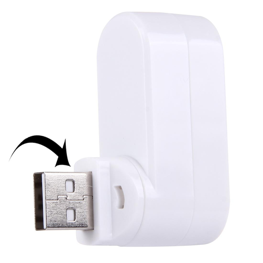 3-Port Usb 2.0 Hub With 180° Rotation - White