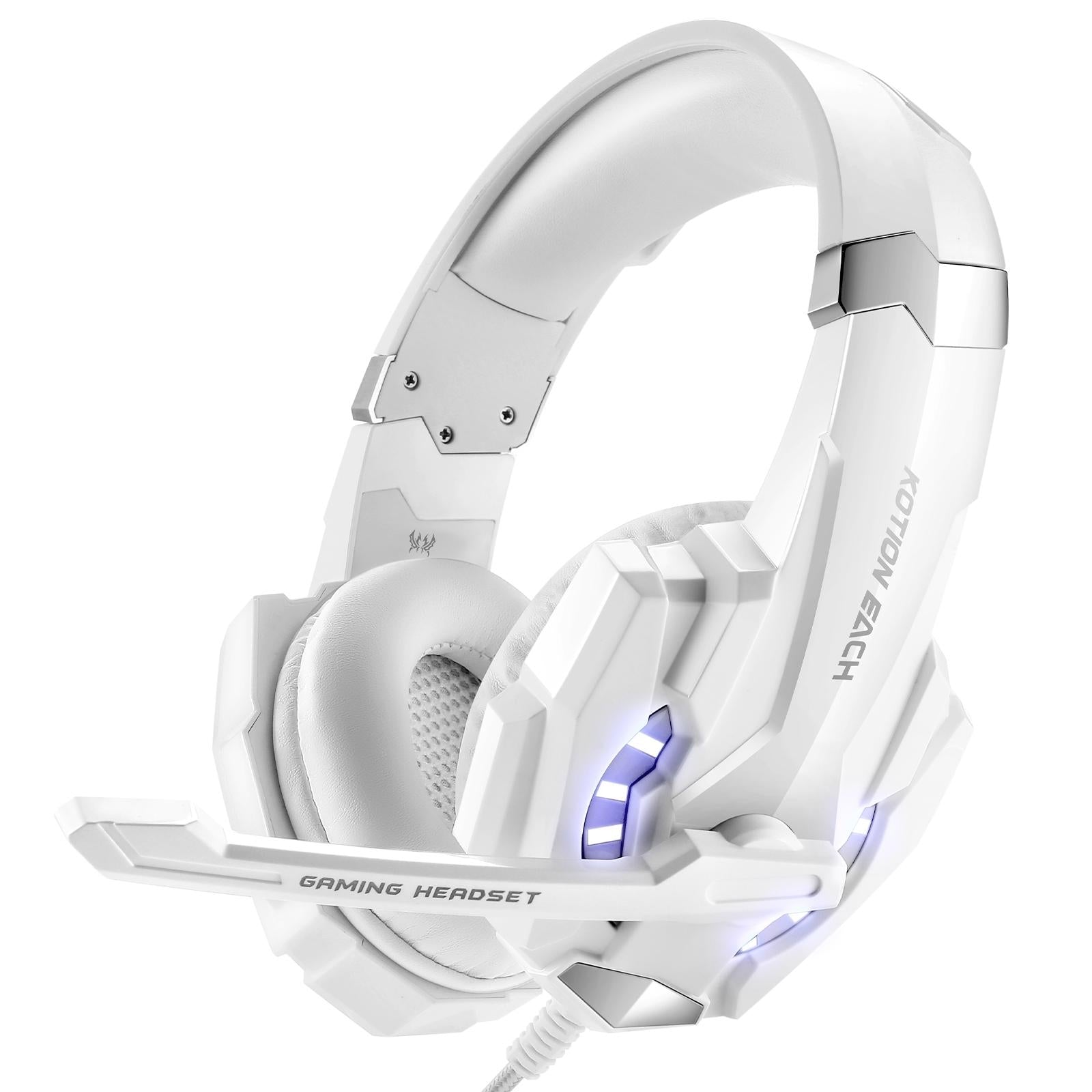 3.5Mm Gaming Headset With Mic & Led For Laptop / Phone - White