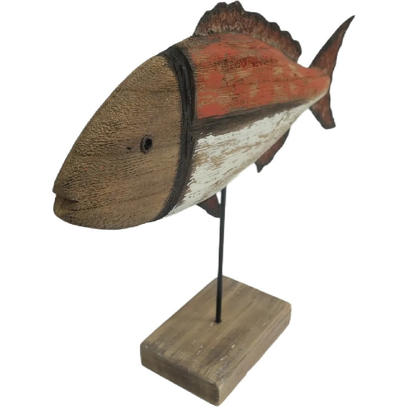 Handcrafted Fish On Base 30cm
