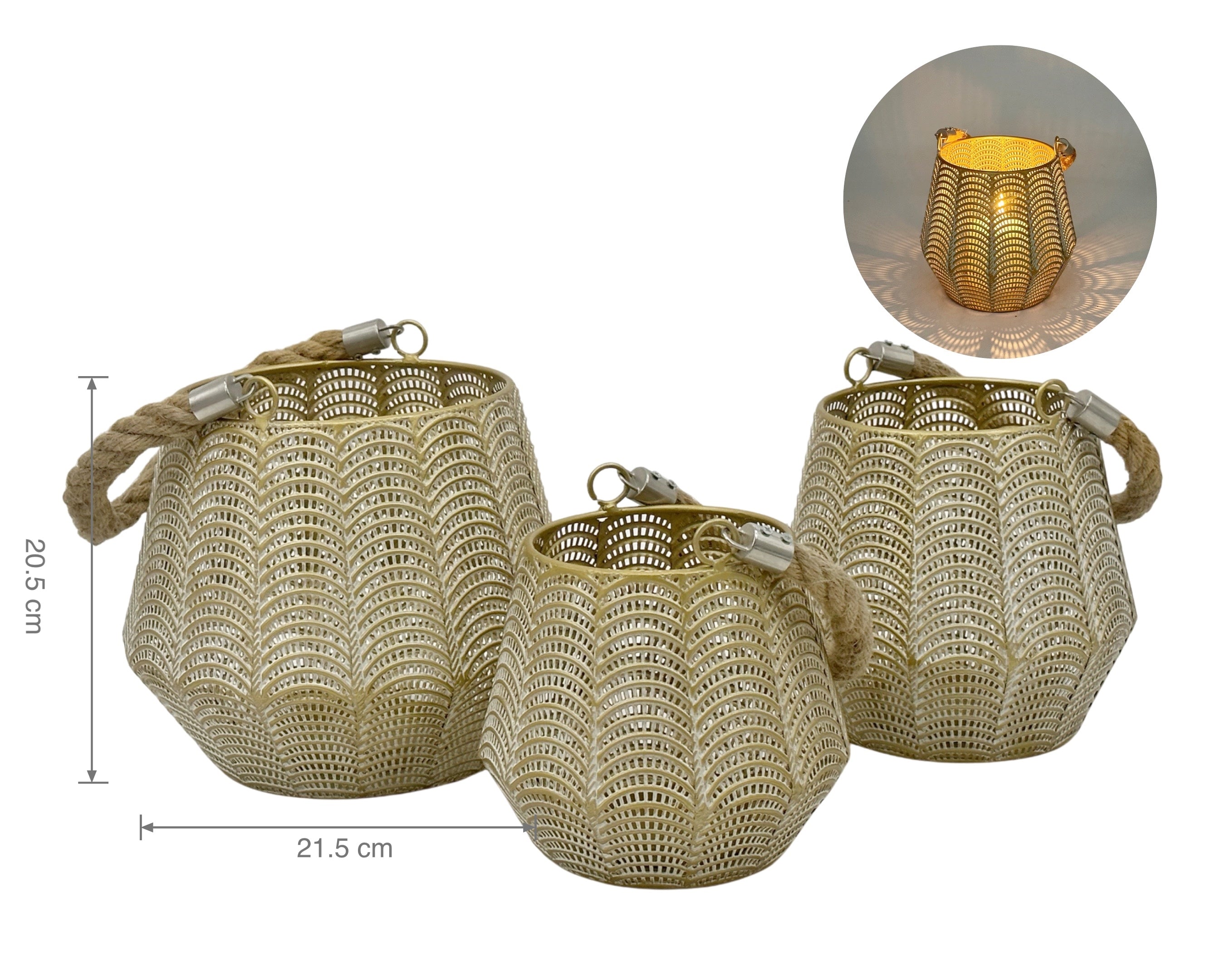 Gold Moroccan Lantern 21cm