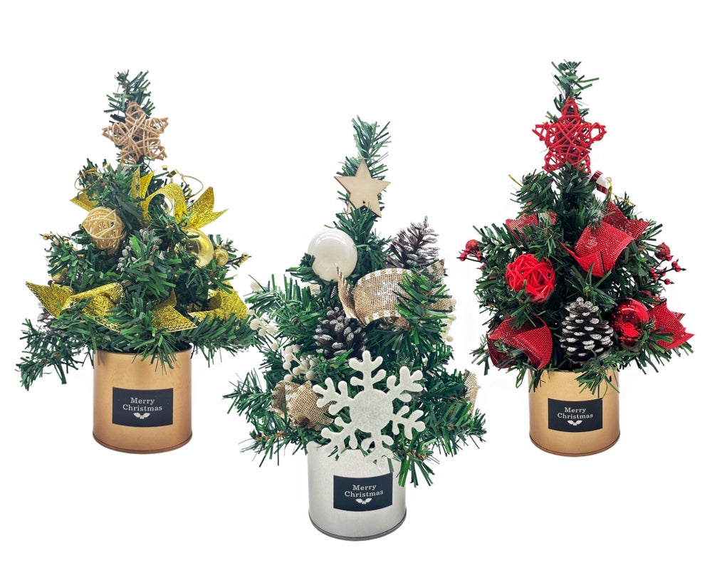 bulk 6 Decorative Xmas Tree Assort 30cm